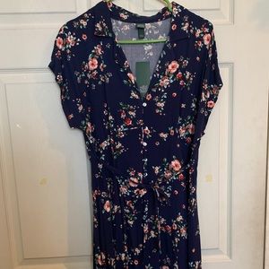 Navy blue floral dress